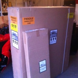 Tent and ladder in boxes