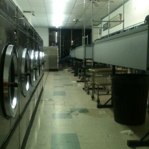 Damn drier broke! Now I'm here at the laundry may and some crack head 