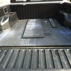 Bed mat got cut and put in place. 