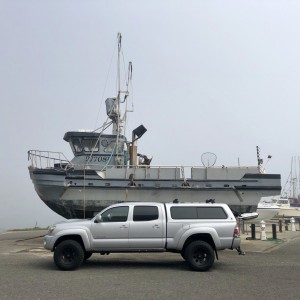 On the docks.
