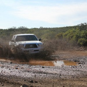 Going through a mud puddle