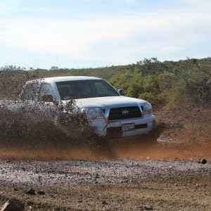 Going through a mud puddle