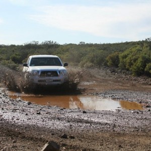 Going through a mud puddle