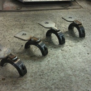 Just welded tabs for light bar mounts. Almost done! Lots of fabing though. 