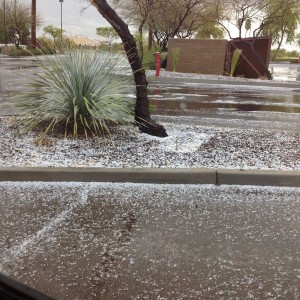 Lots of hail on Gilbert rd and chandler heights.