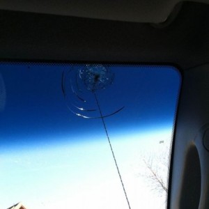 Seriously? New windshield a month ago and already broken. FFFFFFFFFUUUUUUUU