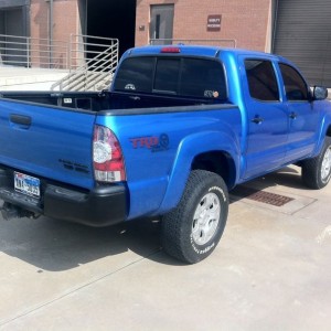 Rustoluem spray Bedliner on the bumper