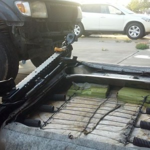 Reattached/repaired seat cushioning catcher thing