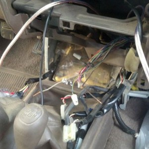 Old speaker wiring mess. We are going to remove what stock we can and repla
