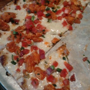 Hot wings on pizza best idea ever ftw