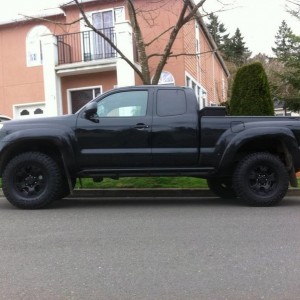 Lifted with Duratracs and TRD OR flat black rims