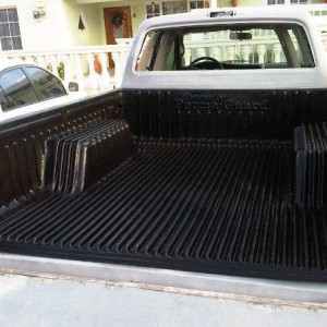 Trying on the bedliner