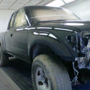 Black paint(shows imperfections)