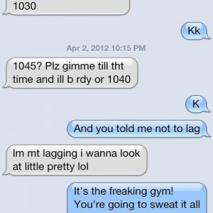 Wow she needs to look pretty for the gym.