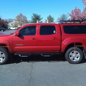 After lift measurements - driver side