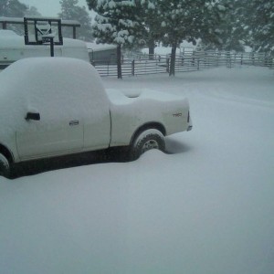 My sisters truck. I posted a pic the other day when it was 85 degrees ha