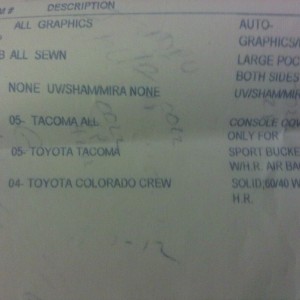 Invoice from wet okole w/incorrect rears