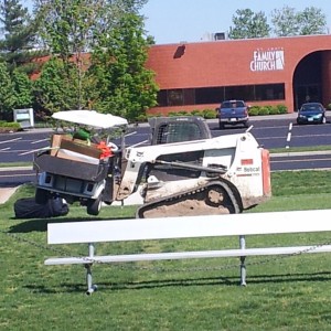 I had to stop this guy operating the bobcat and tell him how stupid he is. 