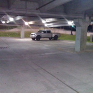 Sitting alone in the parking lot
