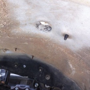 UCA bolt smashed fender too...what the hell bump stops?!