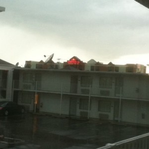 Looks like start of a funnel north of our motel...