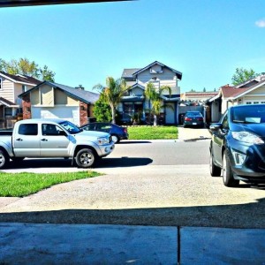 Chillin at Seths house. NOTE seths new ride on the right. Lol
