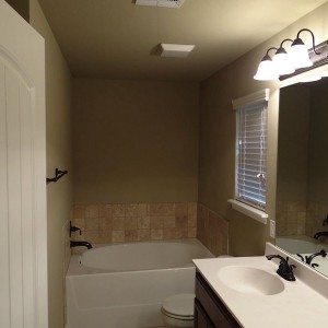 Shower behind the door...might need more lighting in here