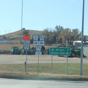 cornHusker n-70 end outside of Broken Bow