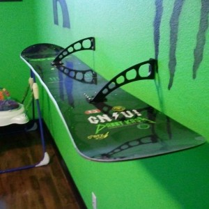 Hung the snowboard in my kids room.