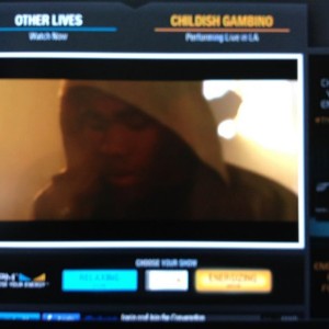 Childish Gambino live on YouTube right now