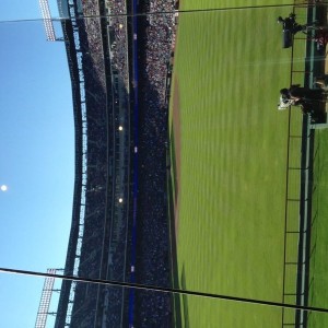 Box view of the Rangers/yankee game