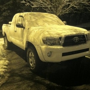 The only snow of the season...