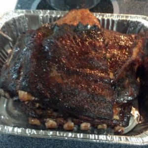 Ribs hot off the smoker