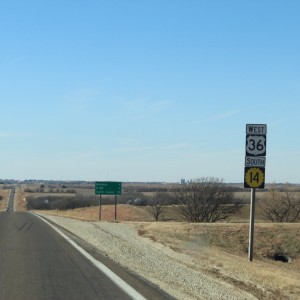 heading west in central Kansas