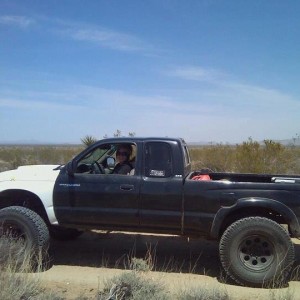 me in my baby on the mojave trail