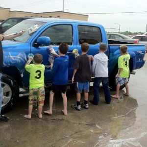 My nephew's football team car wash fundraiser!