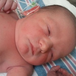 Baby Dane arrived at 7:27 last night.