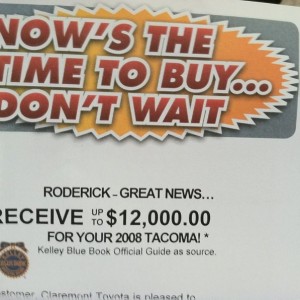 ZOMG...what a deal Toyota :D