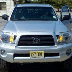 Painted chrome around the grille to match my truck