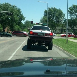 Wish I had gotten a side shot. Gigantic solid chrome monstrosities