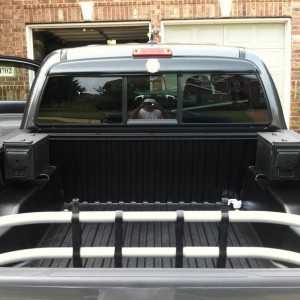Ammo cans, bed extender, rear shade