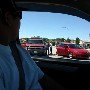 This girls Mazda got blasted :eek: