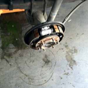 Cleaning the rear drums...