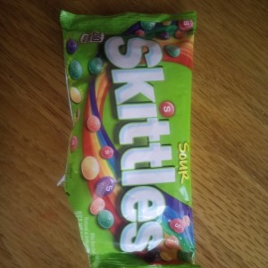 trying sour skittles