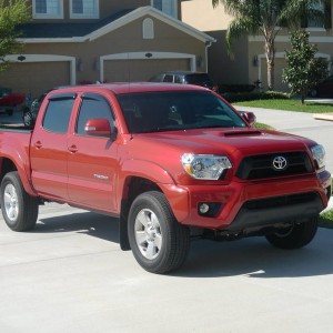 2012 Barcelona Red TRD Sport DC with front windows tinted