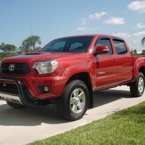 2012 Barcelona Red TRD Sport DC with Westin Bull Bar mounted