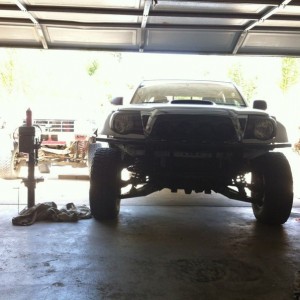 Building the rest of the bumper under the truck
