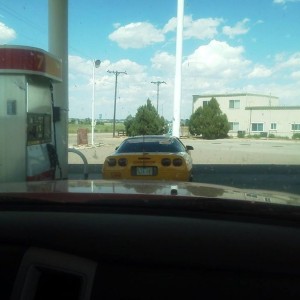 CB on a vette? Maybe the gamblers run sticker has something to do with it?