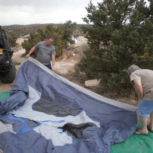 Setting up camp in Moab
