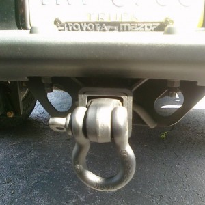 Rusty hitch and shackle shot with flat black